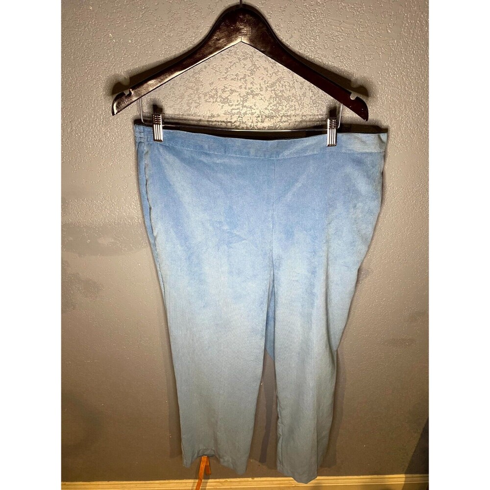 Alfred Dunner Women's Pullon Elastic Waist Classic Fit Corduroy Pants Blue Sz.18